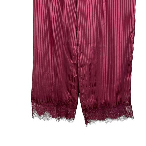 😍TULAROSA! Elegant Burgundy Lace Trim Pants - Picture 7 of 14
